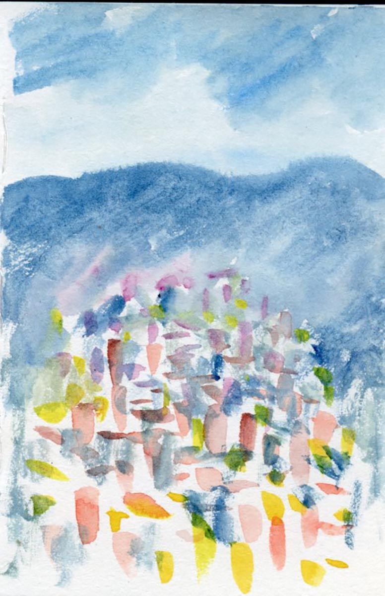 Jan Turner watercolour painting - High altitude scenery artwork